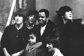 Beatles with Berry Gordy and daughter Hazel at Hitsville