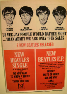 Vee-Jay Records was an important ARP customer - In 1964 ARP pressed a number of hit records by The Beatles on Vee-Jay and Tollie, its subsidiary label - These included # 3 "Please Please Me", # 2 "Do You Want to Know A Secret", # 2 "Twist And Shout", and # 1 "Love Me Do"