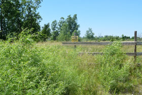 The property containing the remains of the American Record Pressing company is now fenced off and posted with No Trespassing signs