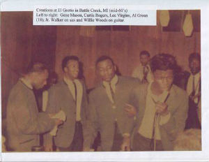 The Creations at the El Grotto (L to R) Gene Mason, Curtis Rogers, Lee Virgis, Jr. Walker, Al Greene, Willie Woods