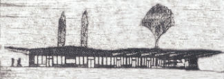 Architect's drawing of the Crystal Lounge