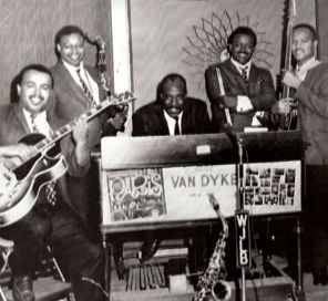 Some Funk Brothers (L to R) Robert White, Danny Turner, Earl Van Dyke, Uriel Jones, James Jamerson