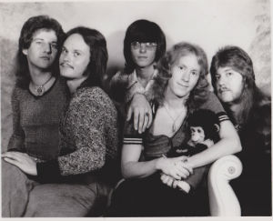 Frijid Pink mid-70's (L to R) Art Wolfe, Larry Zelenka. Rick Stevers, Jon Wearing, Craig Webb