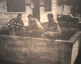 Chet Kelpinski (R) during the construction of the fallout shelter at his home
