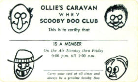 Scooby Doo Club membership card
