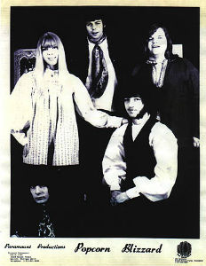 Popcorn Blizzard: (Bottom) Rick Bozzo. (Top L to R) Susie Kaine, Michael Jean, Pete Woodman, and Meat Loaf