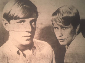 Tom Smith and John Hale in Bay City Times' photo showing their "controversial haircuts"