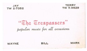 Trespassers business card
