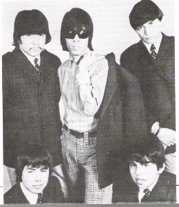  ? (Question Mark) and The Mysterians: Top row (L to R) Eddie Serrato, ? (Rudy Martinez), Bobby Balderrama. Bottom row (L to R) Frank Lugo, Frank Rodriguez